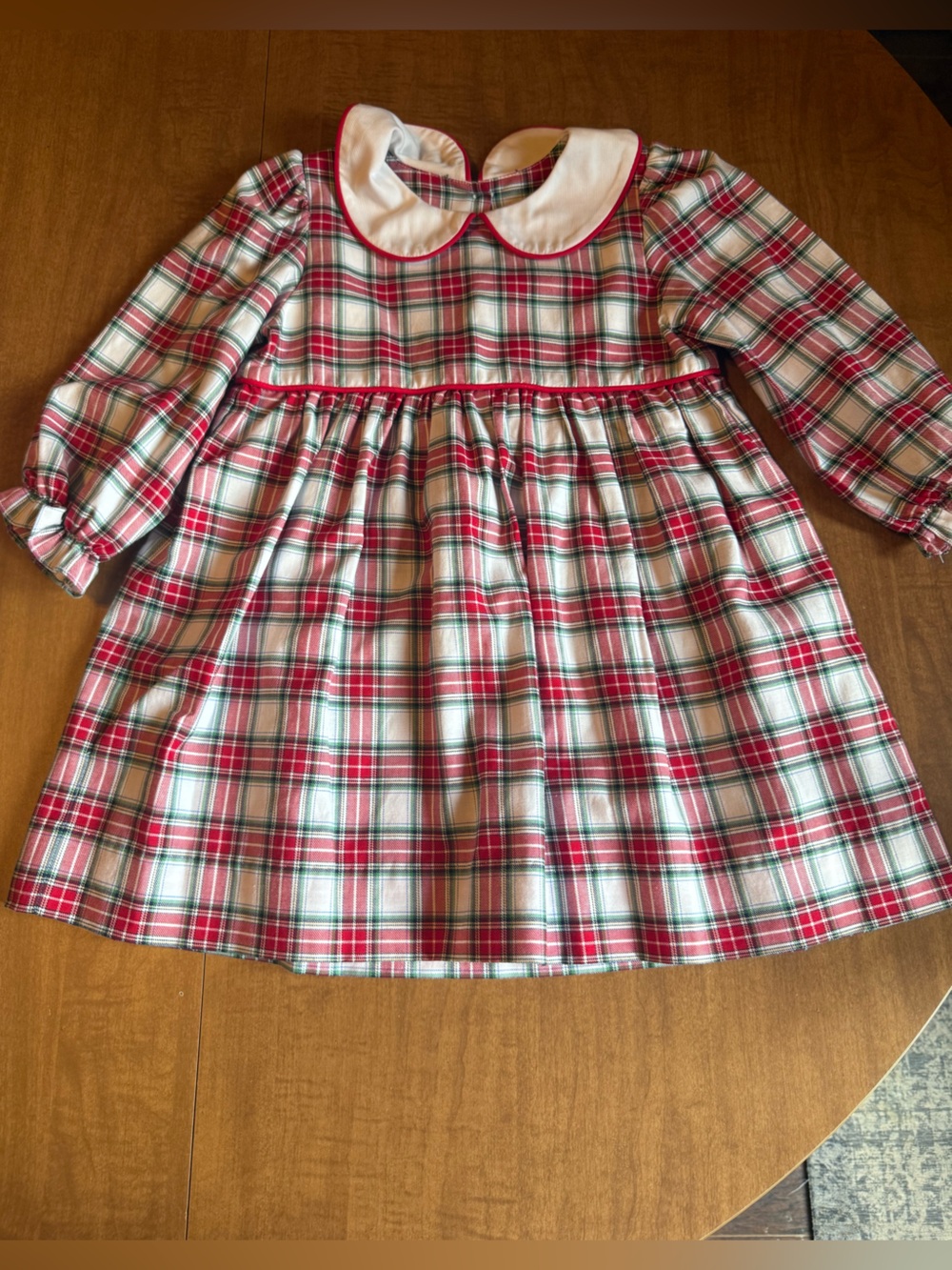 Banana Split red tartan plaid dress Peter Pan collar 3T EUC